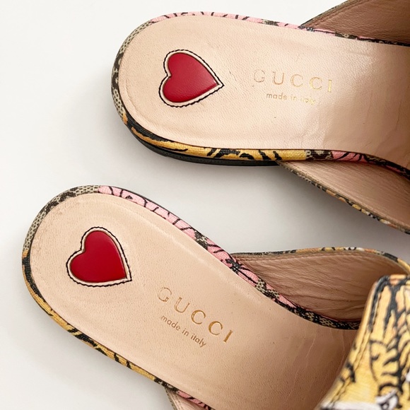 Gucci Monogram Bengal Print Slip on Loafer Slides Size 36 - Picture 8 of 10